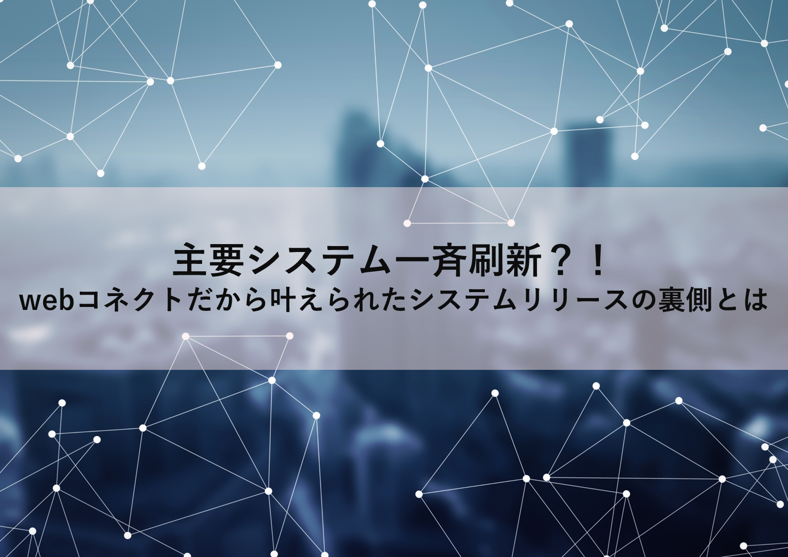 主要システム一斉刷新？！webコネクトだから叶えられたシステムリリースの裏側とは